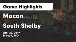 Macon  vs South Shelby  Game Highlights - Jan. 22, 2019