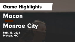 Macon  vs Monroe City  Game Highlights - Feb. 19, 2021
