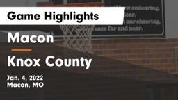 Macon  vs Knox County  Game Highlights - Jan. 4, 2022