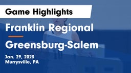 Franklin Regional  vs Greensburg-Salem  Game Highlights - Jan. 29, 2023