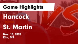 Hancock  vs St. Martin  Game Highlights - Nov. 10, 2020