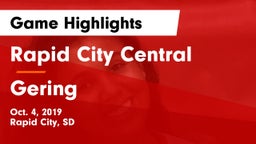 Rapid City Central  vs Gering  Game Highlights - Oct. 4, 2019