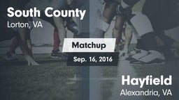 Matchup: South County High vs. Hayfield  2016