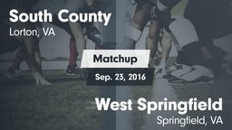 Matchup: South County High vs. West Springfield  2016
