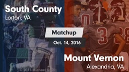Matchup: South County High vs. Mount Vernon  2016