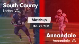 Matchup: South County High vs. Annandale  2016