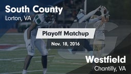 Matchup: South County High vs. Westfield  2016