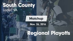 Matchup: South County High vs. Regional Playoffs 2016
