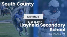 Matchup: South County High vs. Hayfield Secondary School 2017