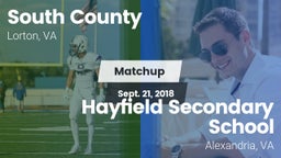 Matchup: South County High vs. Hayfield Secondary School 2018