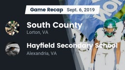 Recap: South County  vs. Hayfield Secondary School 2019