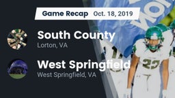 Recap: South County  vs. West Springfield  2019