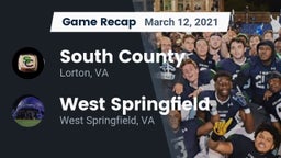 Recap: South County  vs. West Springfield  2021