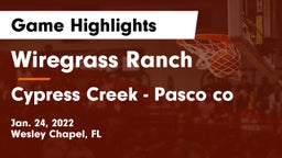 Wiregrass Ranch  vs Cypress Creek  - Pasco co Game Highlights - Jan. 24, 2022