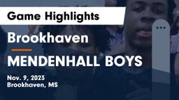 Brookhaven  vs MENDENHALL  BOYS Game Highlights - Nov. 9, 2023