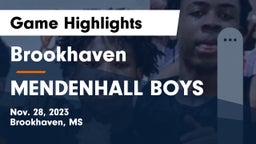 Brookhaven  vs MENDENHALL  BOYS Game Highlights - Nov. 28, 2023