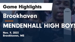 Brookhaven  vs MENDENHALL HIGH BOYS Game Highlights - Nov. 9, 2023