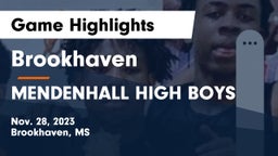 Brookhaven  vs MENDENHALL HIGH BOYS  Game Highlights - Nov. 28, 2023