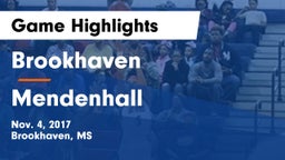 Brookhaven  vs Mendenhall  Game Highlights - Nov. 4, 2017