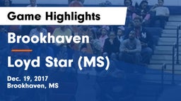 Brookhaven  vs Loyd Star  (MS) Game Highlights - Dec. 19, 2017