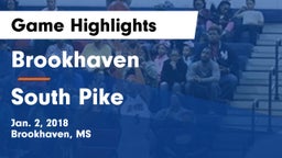 Brookhaven  vs South Pike  Game Highlights - Jan. 2, 2018