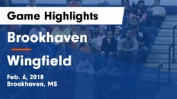 Brookhaven  vs Wingfield  Game Highlights - Feb. 6, 2018