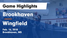 Brookhaven  vs Wingfield  Game Highlights - Feb. 16, 2018