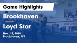 Brookhaven  vs Loyd Star Game Highlights - Nov. 15, 2018