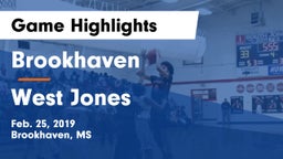 Brookhaven  vs West Jones  Game Highlights - Feb. 25, 2019