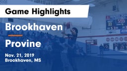 Brookhaven  vs Provine  Game Highlights - Nov. 21, 2019