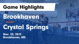 Brookhaven  vs Crystal Springs Game Highlights - Nov. 25, 2019