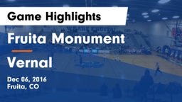 Fruita Monument  vs Vernal  Game Highlights - Dec 06, 2016
