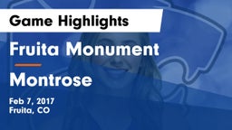 Fruita Monument  vs Montrose  Game Highlights - Feb 7, 2017