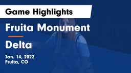 Fruita Monument  vs Delta  Game Highlights - Jan. 14, 2022