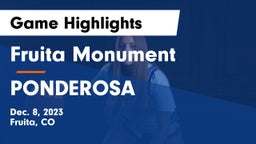 Fruita Monument  vs PONDEROSA  Game Highlights - Dec. 8, 2023