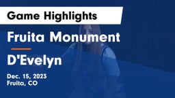 Fruita Monument  vs D'Evelyn  Game Highlights - Dec. 15, 2023