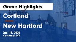 Cortland  vs New Hartford  Game Highlights - Jan. 18, 2020