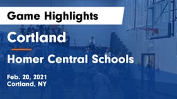 Cortland  vs Homer Central Schools Game Highlights - Feb. 20, 2021