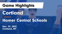 Cortland  vs Homer Central Schools Game Highlights - Dec. 29, 2023