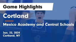 Cortland  vs Mexico Academy and Central Schools Game Highlights - Jan. 22, 2024