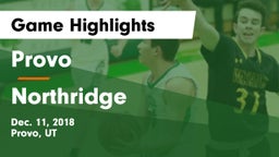 Provo  vs Northridge  Game Highlights - Dec. 11, 2018