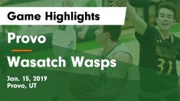 Provo  vs Wasatch Wasps Game Highlights - Jan. 15, 2019