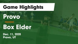 Provo  vs Box Elder  Game Highlights - Dec. 11, 2020