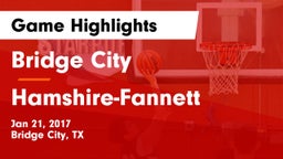 Bridge City  vs Hamshire-Fannett  Game Highlights - Jan 21, 2017