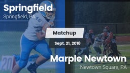 Matchup: Springfield High Sch vs. Marple Newtown  2018