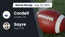 Recap: Cordell  vs. Sayre  2022