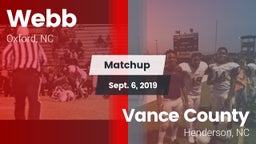 Matchup: Webb  vs. Vance County  2019