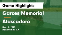Garces Memorial  vs Atascadero  Game Highlights - Dec. 1, 2023
