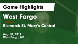 West Fargo  vs Bismarck St. Mary's Central  Game Highlights - Aug. 31, 2019