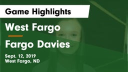 West Fargo  vs Fargo Davies  Game Highlights - Sept. 12, 2019